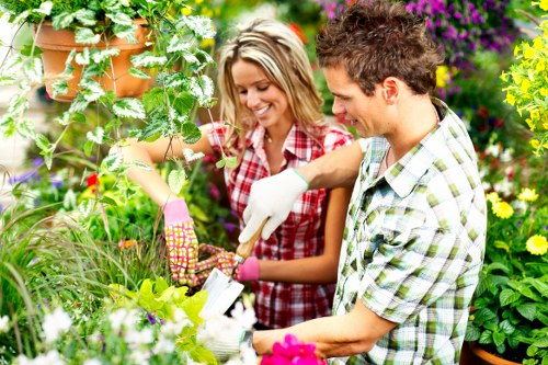 Green waste being composted and segregated at a Balham garden site